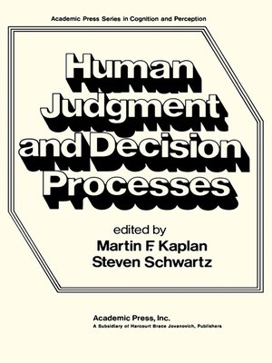 cover image of Human Judgement and Decision Processes